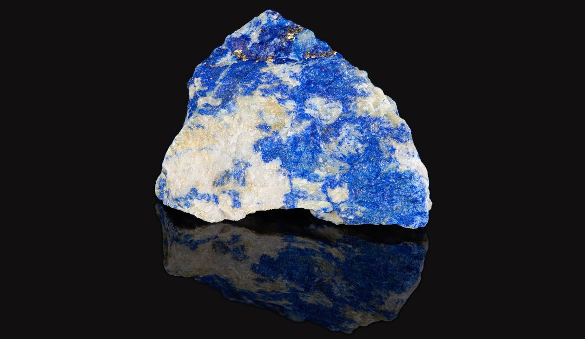 Lapislazuli – Rohgestein mit Pyrit-Einschlüssen